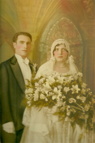 FJB Graphics - Photo Restoration - 1920s wedding photo pre-restoration